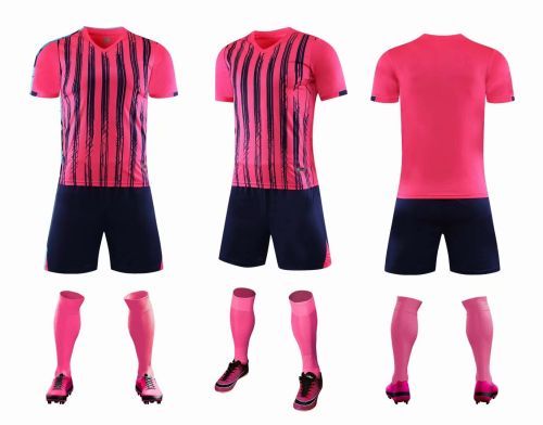 XBJ-DANING-8109  Pink Plate Suit Adult Uniform Youth Kids Set Jersey and Shorts
