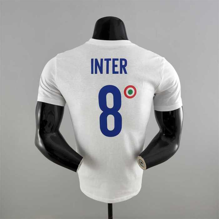 #K000181 Inter Milan 8 White Soccer T-shirt