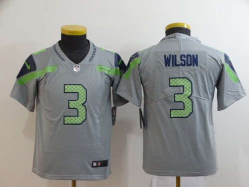 Youth Seattle Seahawks 3 Russell Wilson Gray Inverted Legend Limited Jersey