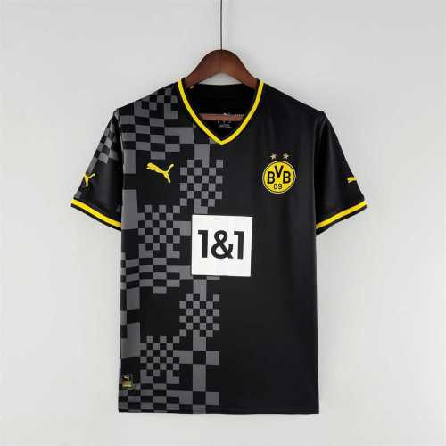 Fans Version 2022-2023 Borussia Dortmund Away Black Soccer Jersey
