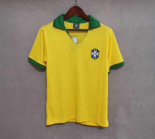 Retro Jersey 1957 Brazil Home Soccer Jersey Vintage Brasil Camisetas de Futbol