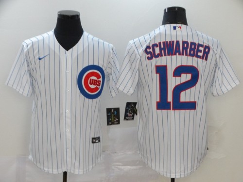 Chicago Cubs 12 SCHWARBER White 2020 Cool Base Jersey
