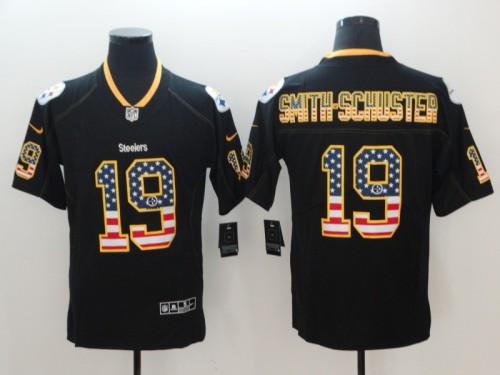 Pittsburgh Steelers #19 SMITH-SCHUSTER Black with colorful letters NFL Jersey