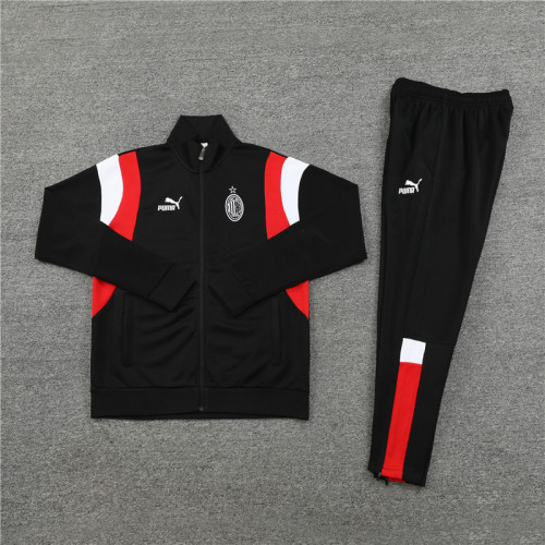 2023-2024 AC Milan Black Soccer Training Jacket and pants