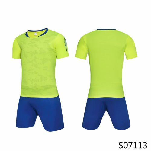 S0107113 Green Soccer Training Jersey and Shorts with any custom team logo