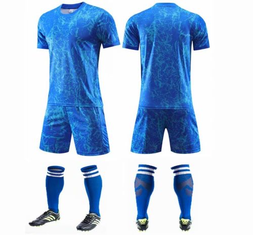 #201 202 203 Blue Blank Adult Uniform Soccer Jersey Shorts