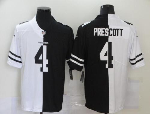 Cowboys 4 Dak Prescott Black And White Split Vapor Untouchable Limited Jersey