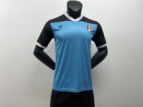 Santa Cruz Camiseta de Futbol Fan Version 2023-2024 Santa Cruz Blue Goalkeeper Soccer Jersey