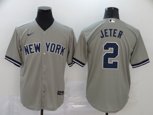 New York Yankees 2 JETER Grey 2020 Cool Base Jersey