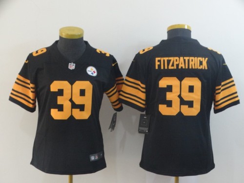 Women Pittsburgh Steelers 39 Minkah Fitzpatrick Black Color Rush Limited Jersey