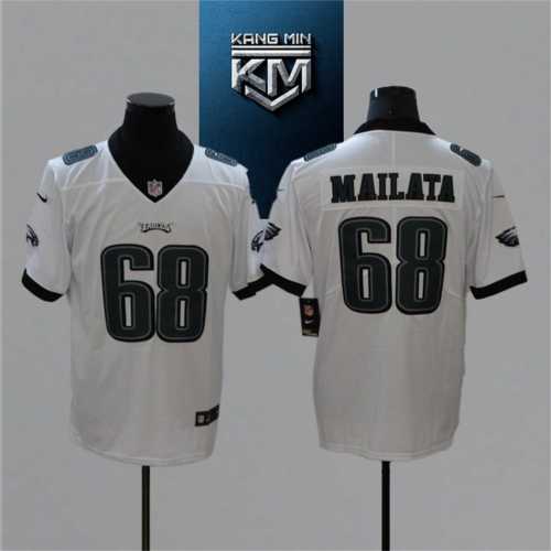 2021 Eagles 68 MAILATA White NFL Jersey S-XXL Black Font