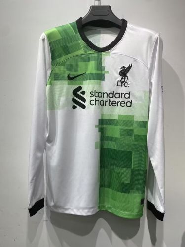 Long Sleeve Fan Version 2023-2024 Liverpool Away White Football Shirt