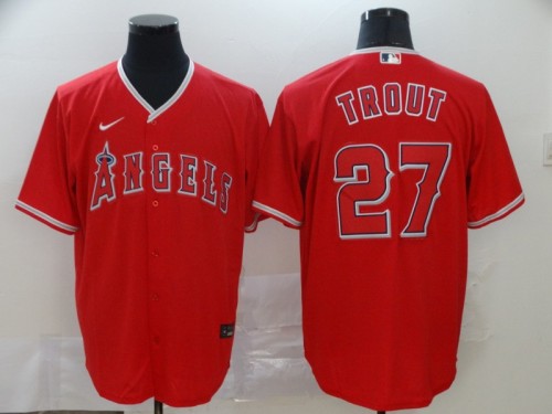 Los Angeles Angels of Anaheim 27 TROUT Red 2020 Cool Base Jersey