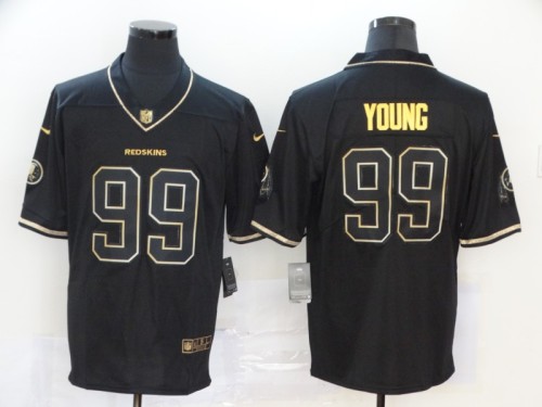 Washington Redskins #99 Young Retro Black/Gold NFL Jersey