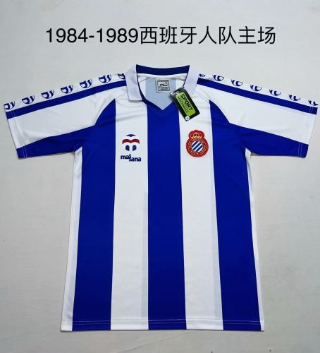 Retro Camisetas de Futbol 1984-1989 Espanyol Home Soccer Jersey