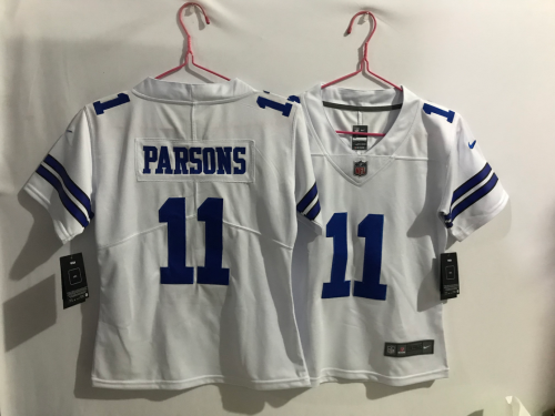 Youth Kids Dallas Cowboys 11 PARSONS White NFL Jersey