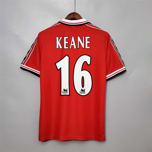 Retro Jersey 1998-1999 Manchester United KEANE 16 Home Soccer Jersey