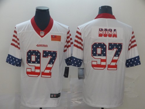 San Francisco 49ers 97 BOSA White USA Flag Fashion Limited Jersey