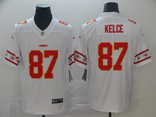 Kansas City Chiefs 87 Travis Kelce White Team Logos Fashion Vapor Limited Jersey