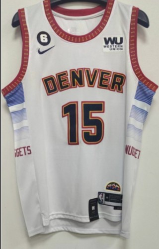 New Denver Nuggets 15 JOKIC White NBA Jersey
