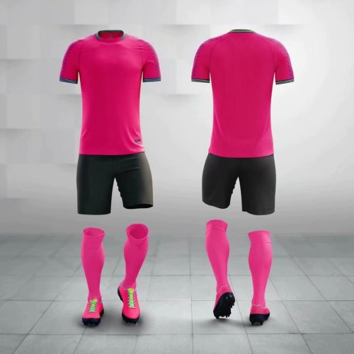 M8603 Rose Tracking Suit Adult Uniform Soccer Jersey Shorts