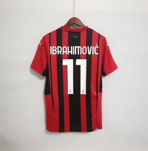 Fans Version 2021-2022 AC Milan IBRAHIMOVIC 11 Home Soccer Jersey