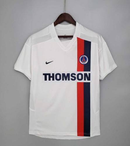 Retro Jersey 2002-2003 PSG Away White Soccer Jersey Vintage Paris Football Shirt