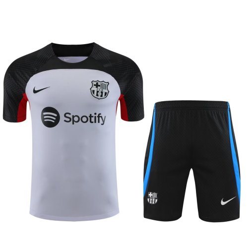 Adult Uniform 2023-2024 Barcelona White Soccer Training Jersey and Shorts