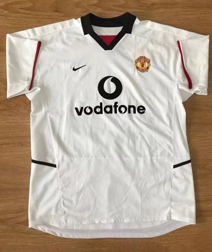 Retro Jersey 2002-20003 Manchester United Away White Soccer Jersey