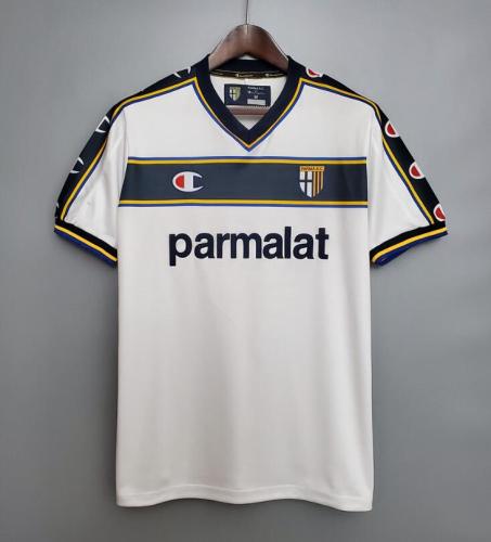 Retro Jersey 2002-2003 Parma Away White Soccer Jersey Vintage Football Shirt