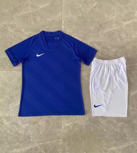 NK002 Blue Soccer Training Uniform DIY Customs Blank Jersey Shorts