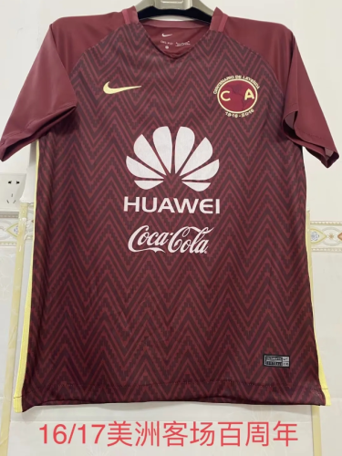Retro Shirt 2016-2017 Club America Aguilas Away Red Vintage Soccer Jersey