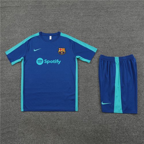 2023-2024 Barcelona Blue Soccer Training Jersey and Shorts