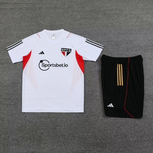 Adult Uniform 2023-2024 Sao Paulo White Soccer Training Jersey and Shorts