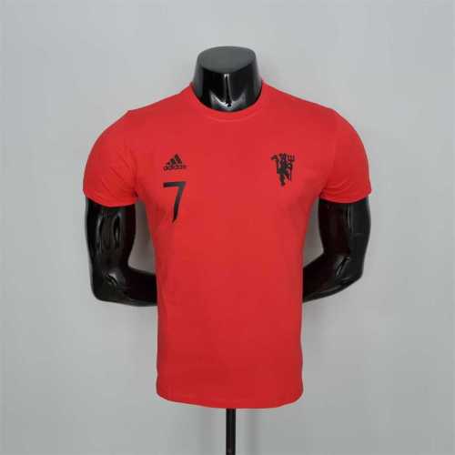 #K000157 Manchester United RONALDO 7 Orange Soccer T-shirt