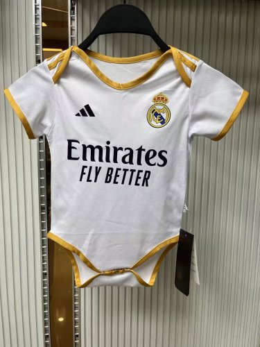 baby cloth 2023-2024 Real Madrid Home Soccer Jersey baby Onesies