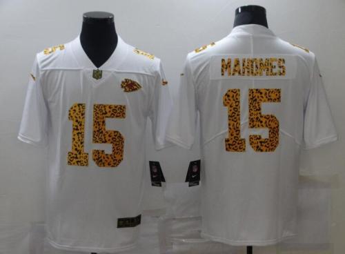 Chiefs 15 Patrick Mahomes White Leopard Vapor Untouchable Limited Jersey