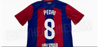 Fans Version 2023-2024 Barcelona PEDRI 8 Home Soccer Jersey