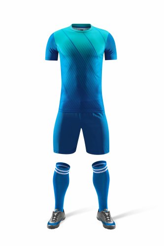 DLS-X917 DIY Custom Blank Uniforms Blue Soccer Jersey Shorts