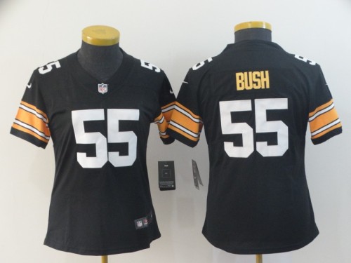 Lady Pittsburgh Steelers 55 Devin Bush Black Women Vapor Untouchable Limited Jersey