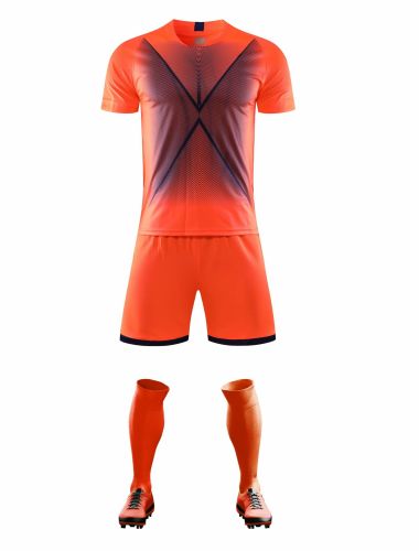 XBJ-DANING-8110 Orange Blank Plate Suit Adult Uniform Youth Kids Set Jersey and Shorts