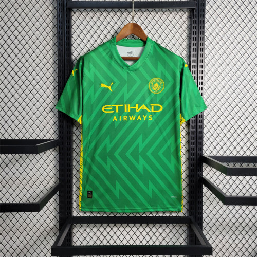 Fans Version 2023-2024 Manchester City Green Goalkeeper Soccer Jersey