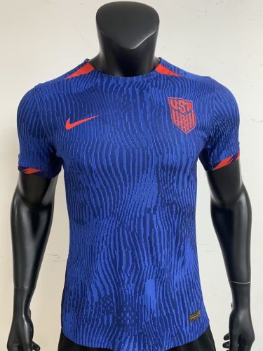 Player Version 2023-2024 USA Away Blue Soccer Jersey United States Football Shirt