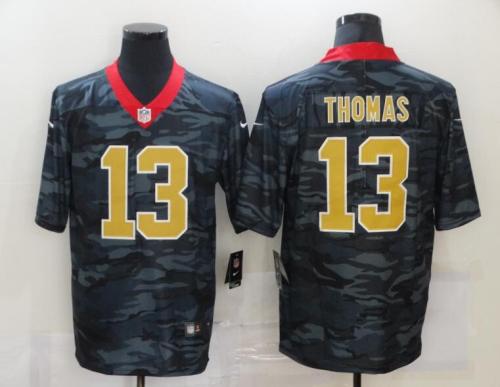 New Orleans Saints 13 Thomas Black Camo 2020 Salute To Service Limited Jersey