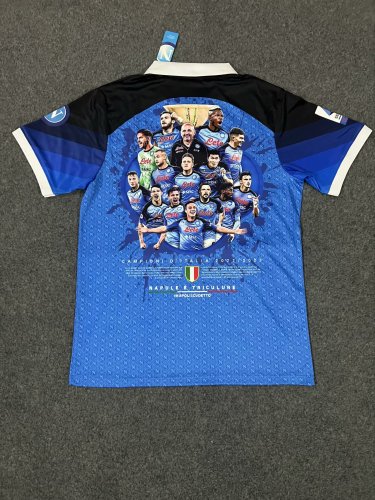 Fans Version 2023-2024 Calcio Napoli Champions Italia 2023 Home Soccer Jersey