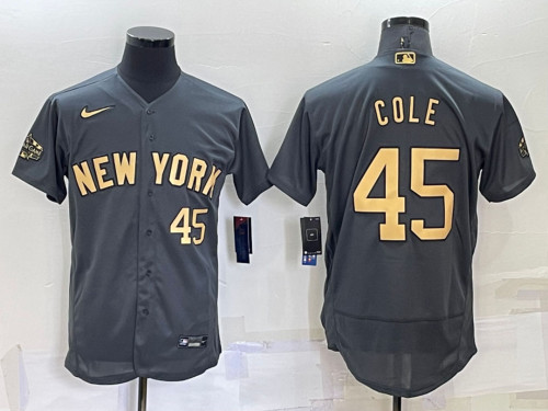 Yankees 45 COLE Charcoal 2022 MLB All-Star Flexbase Jerseys