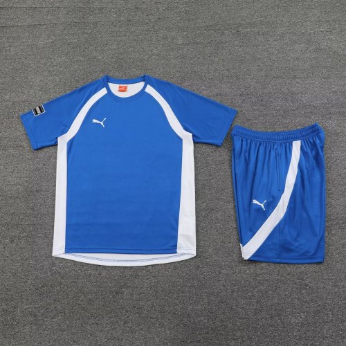 DIY Custom Blank Uniforms 2023-2024 Blue Soccer Training Jersey Shorts