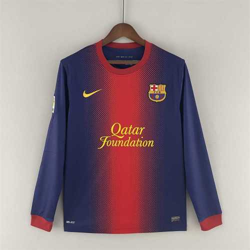 Retro Shirt Long Sleeve 2012-2013 Barcelona Home Soccer Jersey
