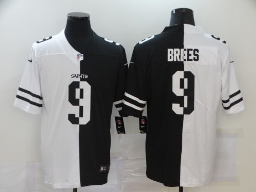 New Orleans Saints 9 BREES Black And White Split Vapor Untouchable Limited Jersey
