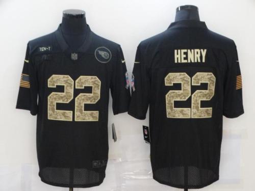 Tennessee Titans 22 HENRY Black Camo 2020 Salute To Service Limited Jersey